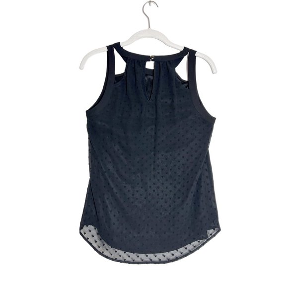 Candie's Women's Pullover Swiss Dot Style Pullover Top in Black - Sz S - Picture 2 of 6